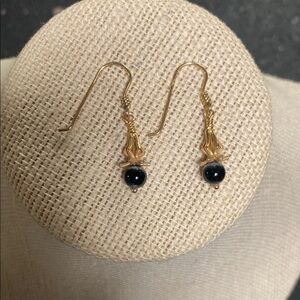 Gold and Black Drop Earrings